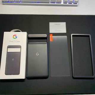 グーグル(Google)のGoogle Pixel7 純正ケース Obsidian（黒）、ガラスセット(Androidケース)