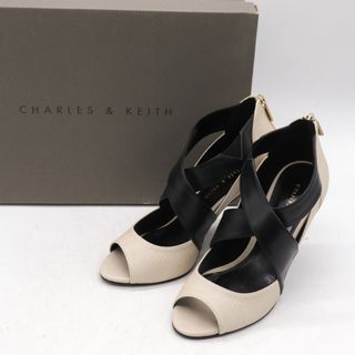 チャールズアンドキース パンプス オープントゥ ストラップ 靴 シューズ レディース 35サイズ ベージュ CHARLES & KEITH(ハイヒール/パンプス)