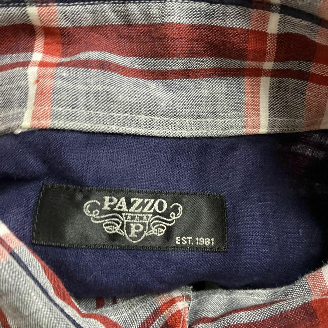 PAZZO(パッゾ)のリネンシャツ　日本製　PAZZO パッゾ　古着　チェックシャツ メンズのトップス(シャツ)の商品写真