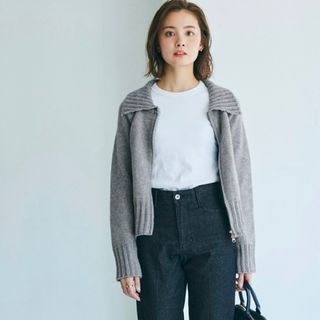 美品 ビューティー\u0026ユース ウールカシミヤ タートルネックニット パープル