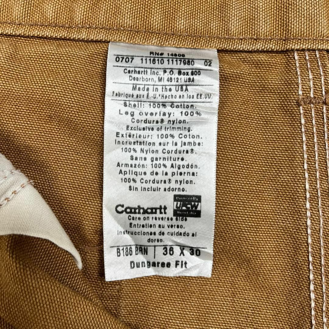 carhartt(カーハート)のカーハート　ハンティングパンツ　ダブルニー　ナイロン切替　古着　ブラウン　W36 メンズのパンツ(ワークパンツ/カーゴパンツ)の商品写真