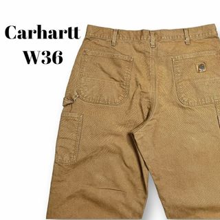 カーハート(carhartt)のカーハート　ハンティングパンツ　ダブルニー　ナイロン切替　古着　ブラウン　W36(ワークパンツ/カーゴパンツ)