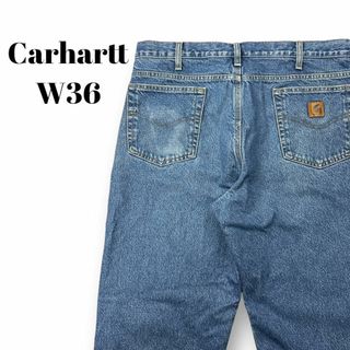 カーハート(carhartt)のメキシコ製　カーハート　デニムパンツ　relaxed fit　古着　青　W36(デニム/ジーンズ)