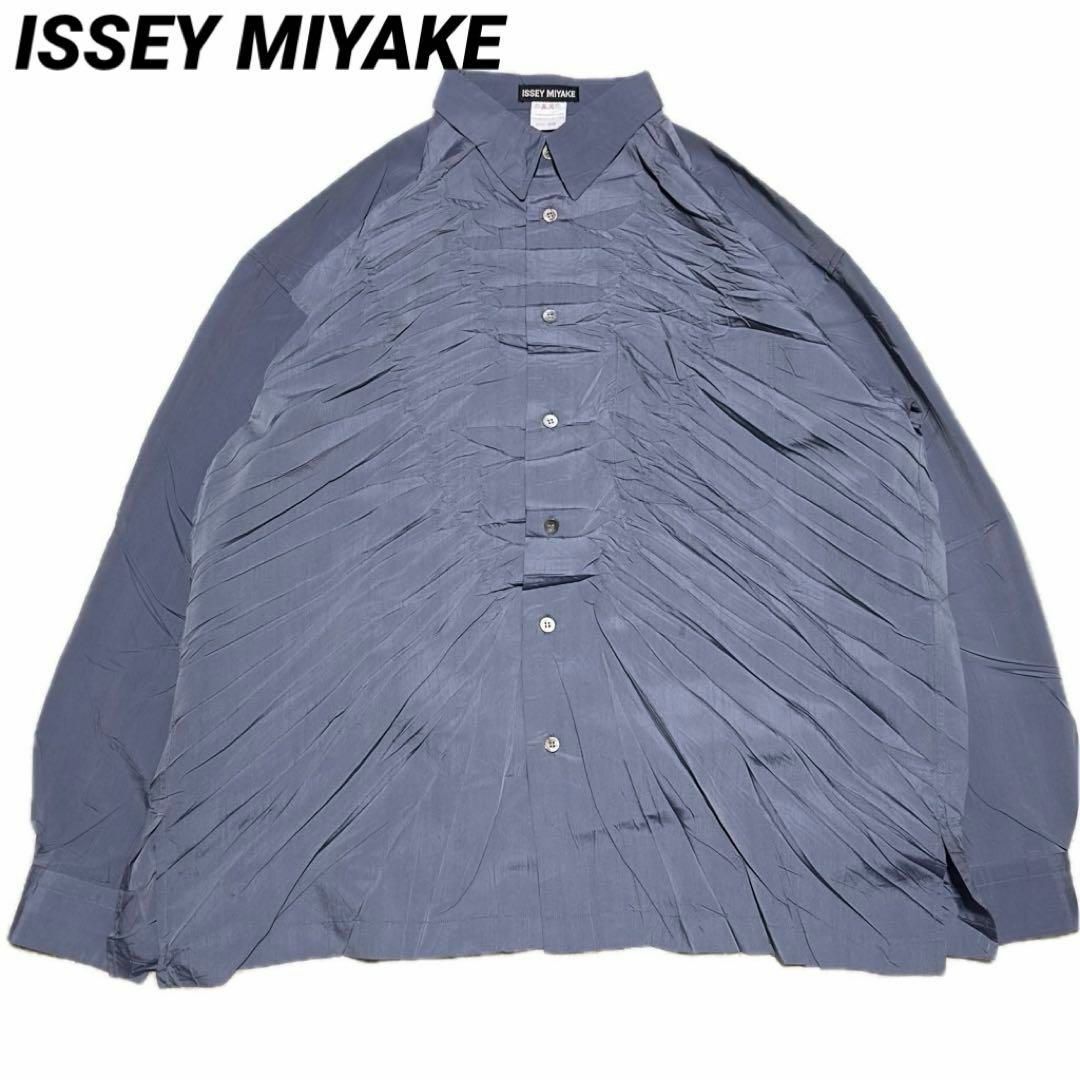 ISSEY MIYAKE(イッセイミヤケ)のISSEY MIYAKE シワ加工 オーバーサイズシャツ XL レディースのトップス(シャツ/ブラウス(長袖/七分))の商品写真