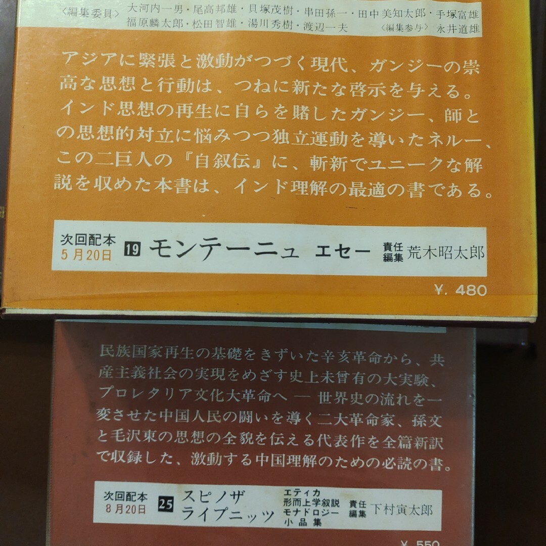 世界の名著　63 ガンジー　ネルー　64 孫文　毛沢東　中央公論社　2冊 エンタメ/ホビーの本(人文/社会)の商品写真