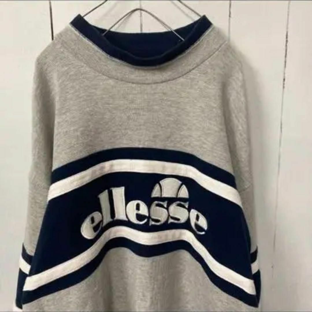 ellesse(エレッセ)のellesse エレッセ グレー90s 切替　ロンT カットソー　古着女子 メンズのトップス(Tシャツ/カットソー(七分/長袖))の商品写真