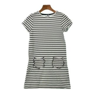 プチバトー(PETIT BATEAU)のPETIT BATEAU ワンピース（その他） 140 白x黒(ボーダー) 【古着】【中古】(ワンピース)