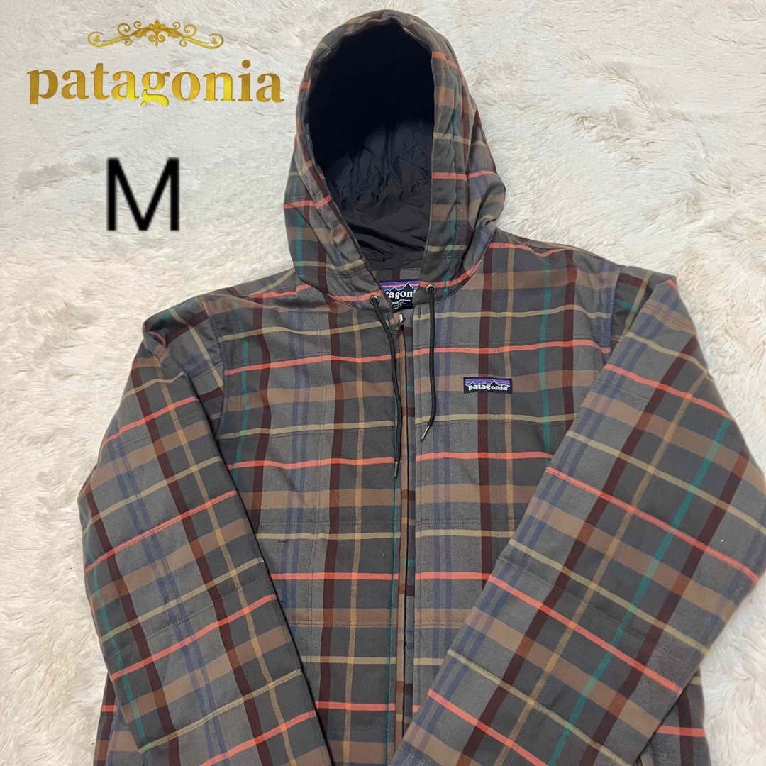 patagonia(パタゴニア)の○パタゴニア  キルティング　パーカー　ブラウン　チェック　M メンズのジャケット/アウター(その他)の商品写真