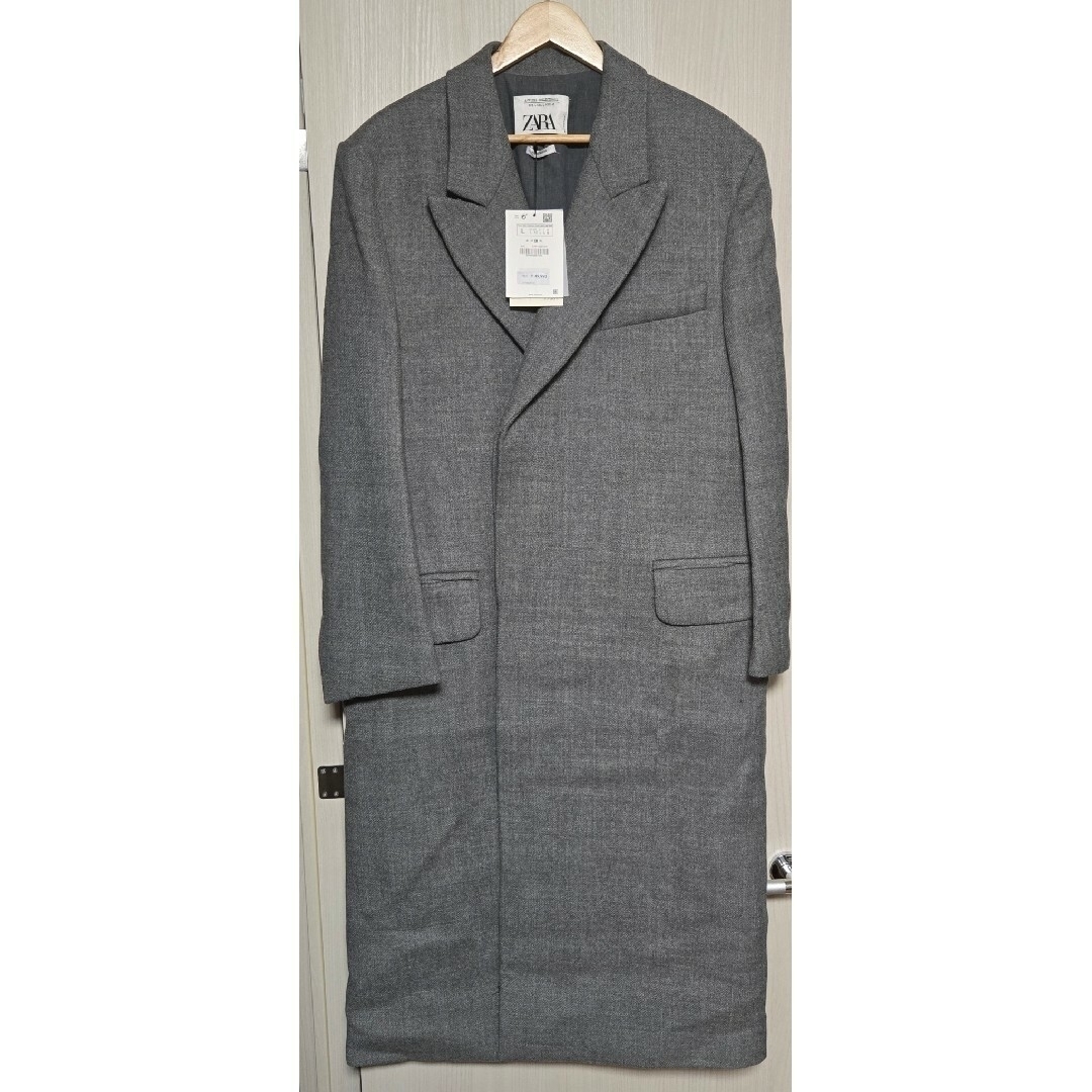 ZARA - ZARA メンズ グレー エクストラロング コート 限定版の ZARA - ZARA メンズ グレー エクストラロング コート 限定版の