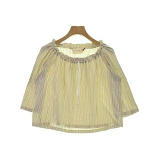 マルニ(Marni)のMARNI Tシャツ・カットソー 40(M位) ベージュx緑等(ストライプ) 【古着】【中古】(カットソー(半袖/袖なし))