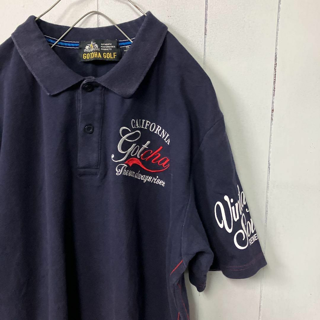 GOTCHA(ガッチャ)のGOTCHA GOLF ガッチャゴルフ　ポロシャツ　フェード 刺繍　古着 メンズのトップス(ポロシャツ)の商品写真