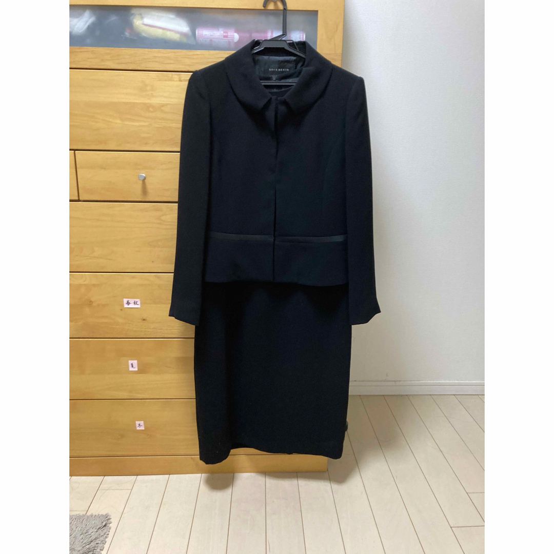 極美品　東京ソワール　ブラックフォーマル　ワンピースセットアップ　高級礼服13号