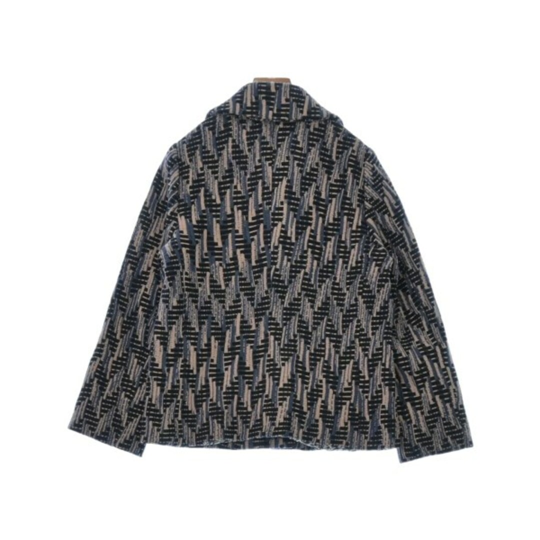 MISSONI(ミッソーニ)のMISSONI カジュアルジャケット 46(XL位) 紺xピンク(総柄) 【古着】【中古】 レディースのジャケット/アウター(テーラードジャケット)の商品写真