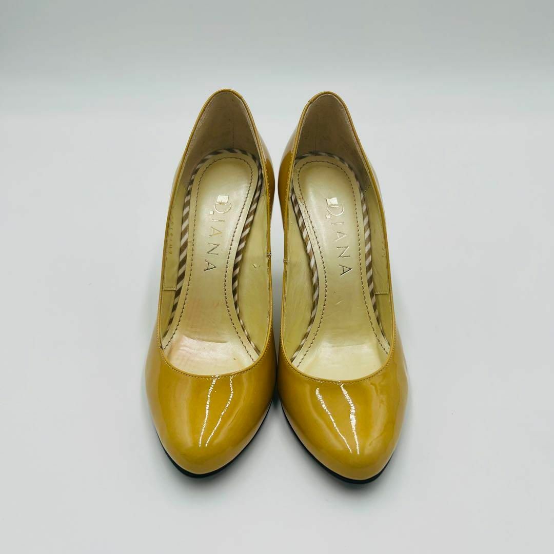 DIANA(ダイアナ)のダイアナ　DIANA　パンプス　エナメル　イエロー　黄色　22.5cm レディースの靴/シューズ(ハイヒール/パンプス)の商品写真