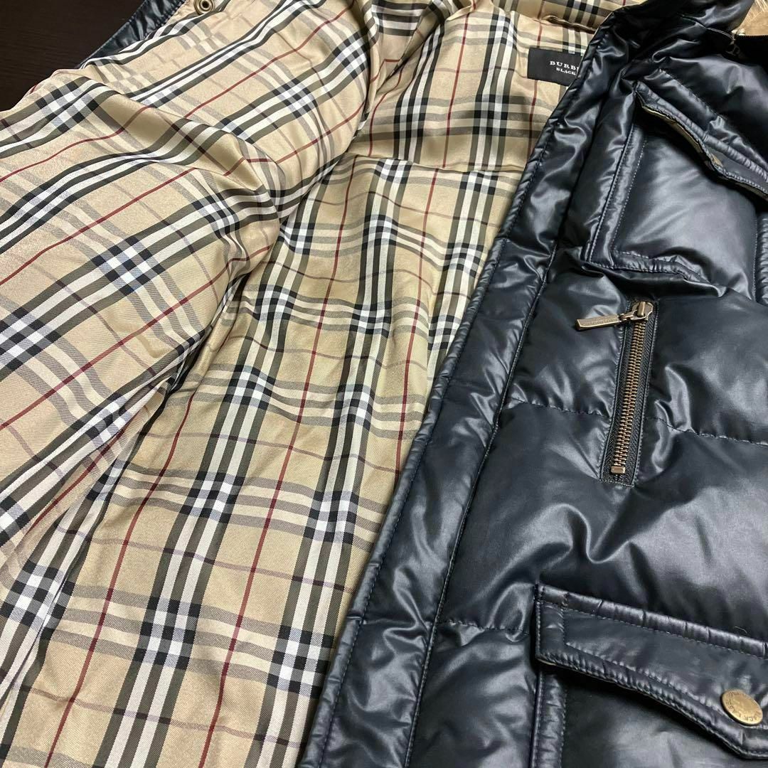 BURBERRY BLACK LABEL(バーバリーブラックレーベル)のバーバリーブラックレーベル　ダウンジャケット　ラクーンファー　ノバチェック メンズのジャケット/アウター(ダウンジャケット)の商品写真