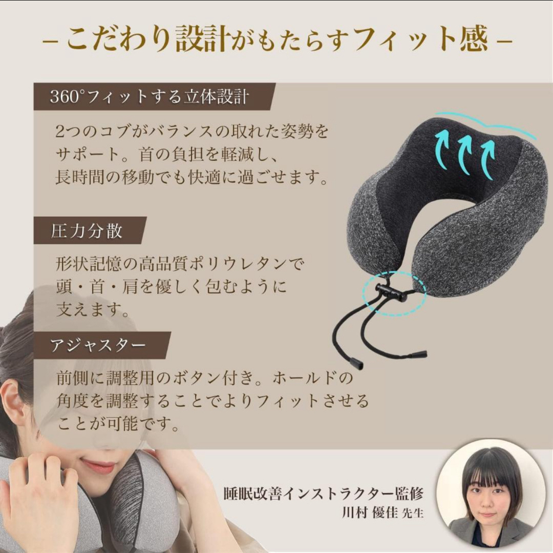 早い者勝ち❣️JunyFun ネックピロー 携帯枕 トラベルピロー 首枕低反発  インテリア/住まい/日用品の寝具(枕)の商品写真