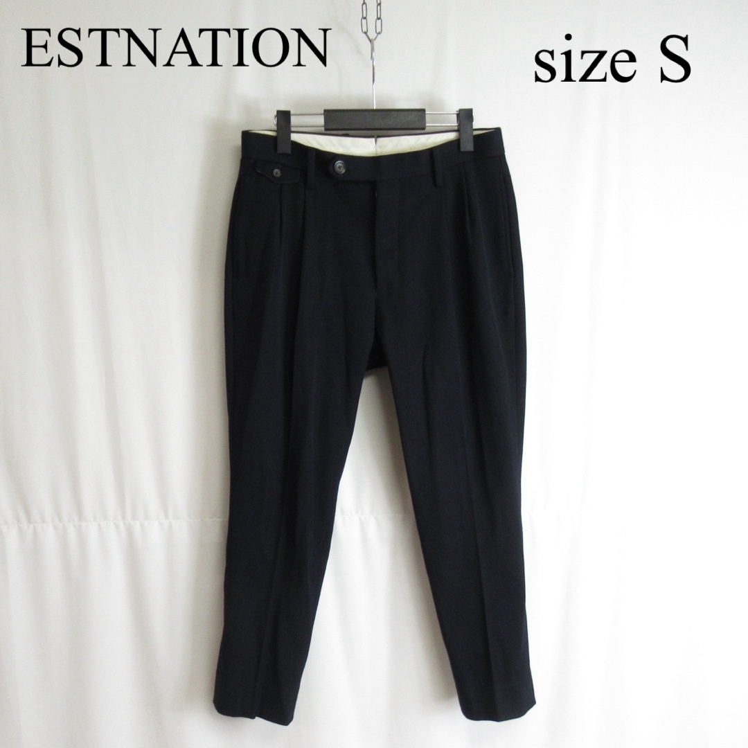 ESTNATION(エストネーション)のESTNATION ウール ポリ タック テーパード スラックス パンツ S メンズのパンツ(スラックス)の商品写真