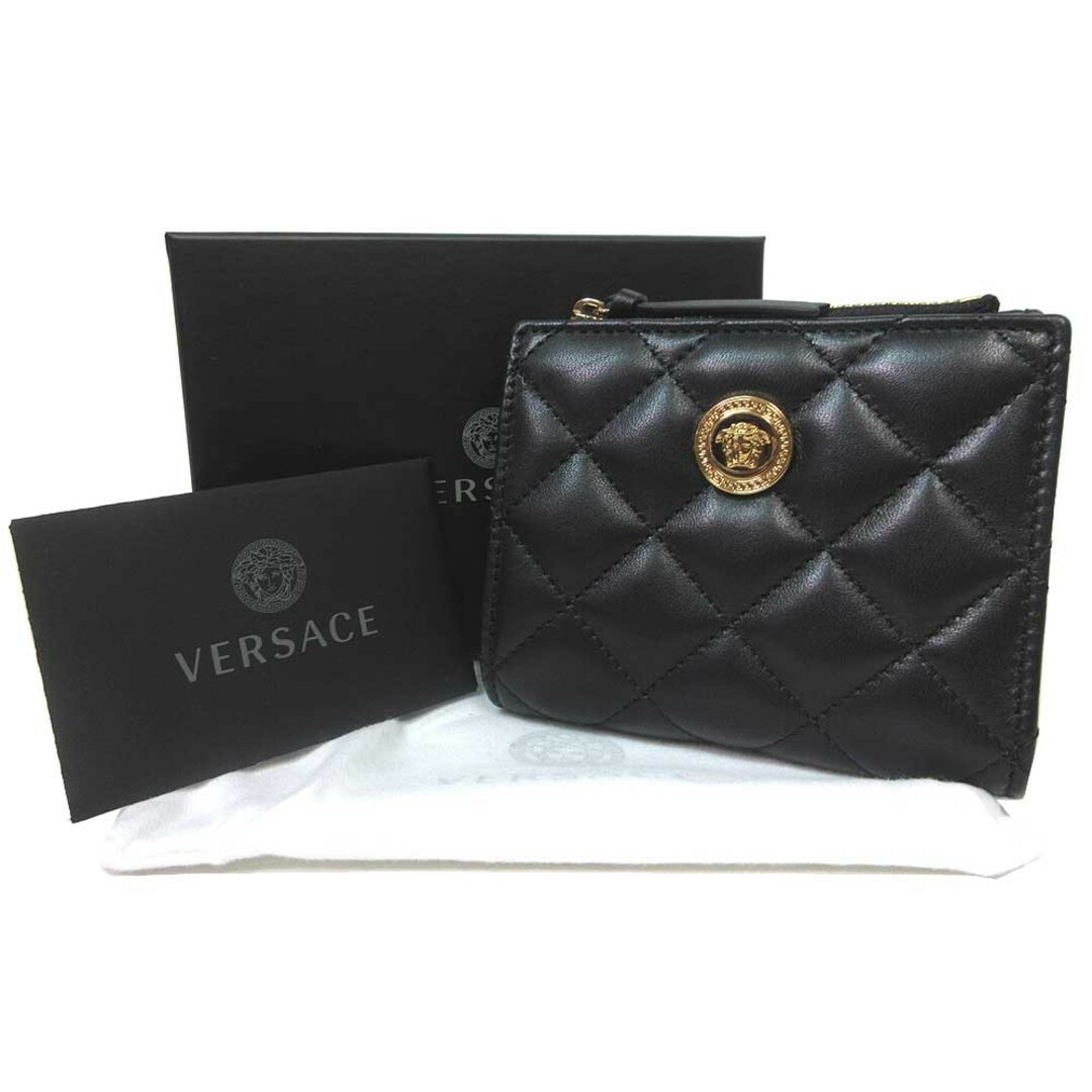 VERSACE(ヴェルサーチ)のヴェルサーチェ 二つ折り財布 1005564 (ブラック) レディース レディースのファッション小物(財布)の商品写真