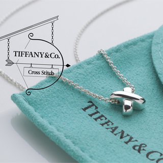 ティファニー(Tiffany & Co.)の極美品 TIFFANY ティファニー クロス ステッチ 925 ネックレス(ネックレス)
