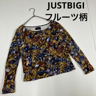 ジャストビギ(JUST BIGI)のJUST BIGI ジャストビギ　カーディガン　フルーツ柄　果物　総柄　ぶどう(カーディガン)