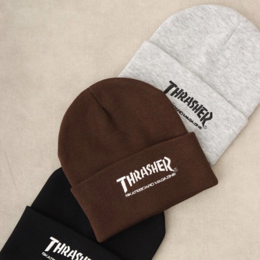 THRASHER(スラッシャー)の帽子 キャップ THRASHER LONG KNIT CAP レディースの帽子(ニット帽/ビーニー)の商品写真