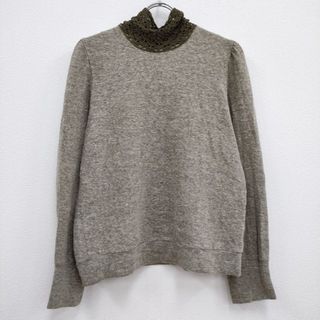 ミナペルホネン(mina perhonen)のmina perhonen belle ja8495 レースハイネックニットソー 長袖Ｔシャツ カットソー ロンＴ カーキ レディース ミナペルホネン【中古】4-0130T♪(カットソー(長袖/七分))