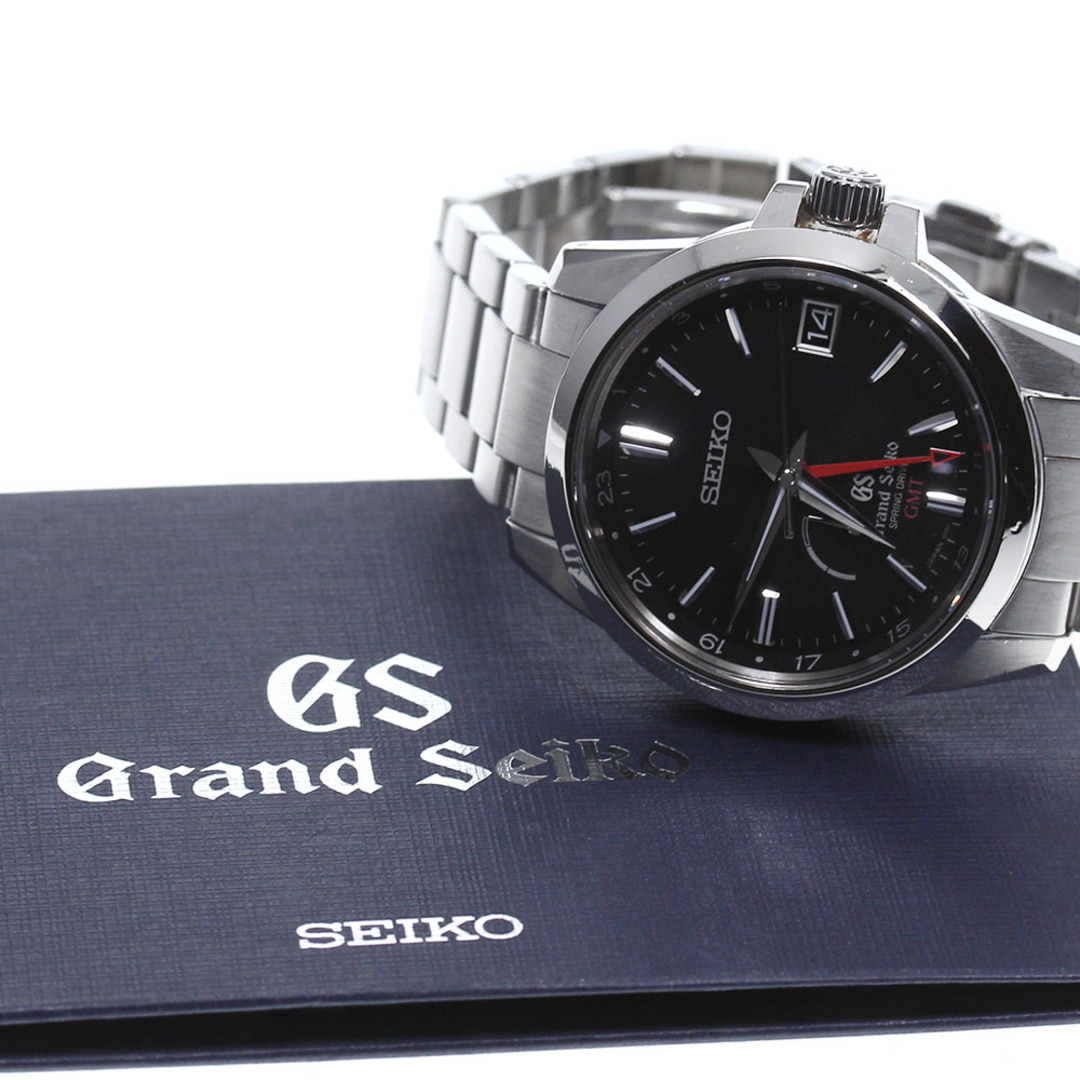 SEIKO セイコー Grand Seiko GS グランドセイコー 9R66-0AE0 SBGE013 GMT パワーリザーブ デイト 黒 ブラック SS ステンレス メンズ 自動巻き スプリングドライブ【6ヶ月保証】【腕時計】