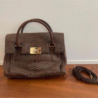 マイケルコース(Michael Kors)のマイケルコース　ハンドバッグ　美品　パイソン(ハンドバッグ)