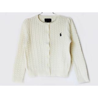 ラルフローレン(Ralph Lauren)の【春物 新入荷!】新品 未使用品[ラルフローレン/Ralph Lauren]120cm カーディガン/ケーブルニットコットンカーディガン 白 子供服 キッズ kids 女の子 春秋 tops 902042(カーディガン)