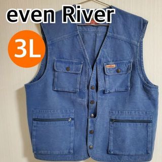 even River  デニム ベスト ブルー系 3Lサイズ【CT10】