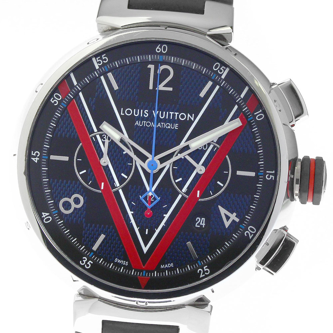 LOUIS VUITTON(ルイヴィトン)のルイ・ヴィトン LOUIS VUITTON QA163 タンブール ダミエ コバルトV クロノグラフ 自動巻き メンズ 内箱付き_799622 メンズの時計(腕時計(アナログ))の商品写真