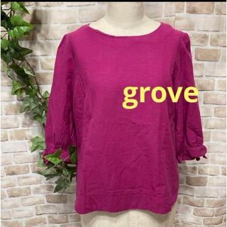 グローブ(grove)の感謝sale❤️9815❤️grove①❤️ゆったり＆可愛いトップス　ブラウス(シャツ/ブラウス(長袖/七分))