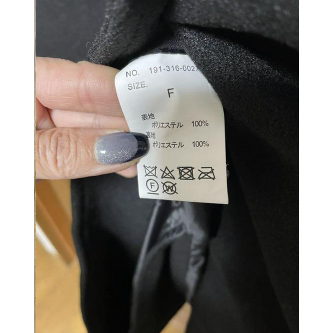 神戸レタス(コウベレタス)の神戸レタス☆フェイクメルトンダブルコート ブラック　黒 レディースのジャケット/アウター(ロングコート)の商品写真