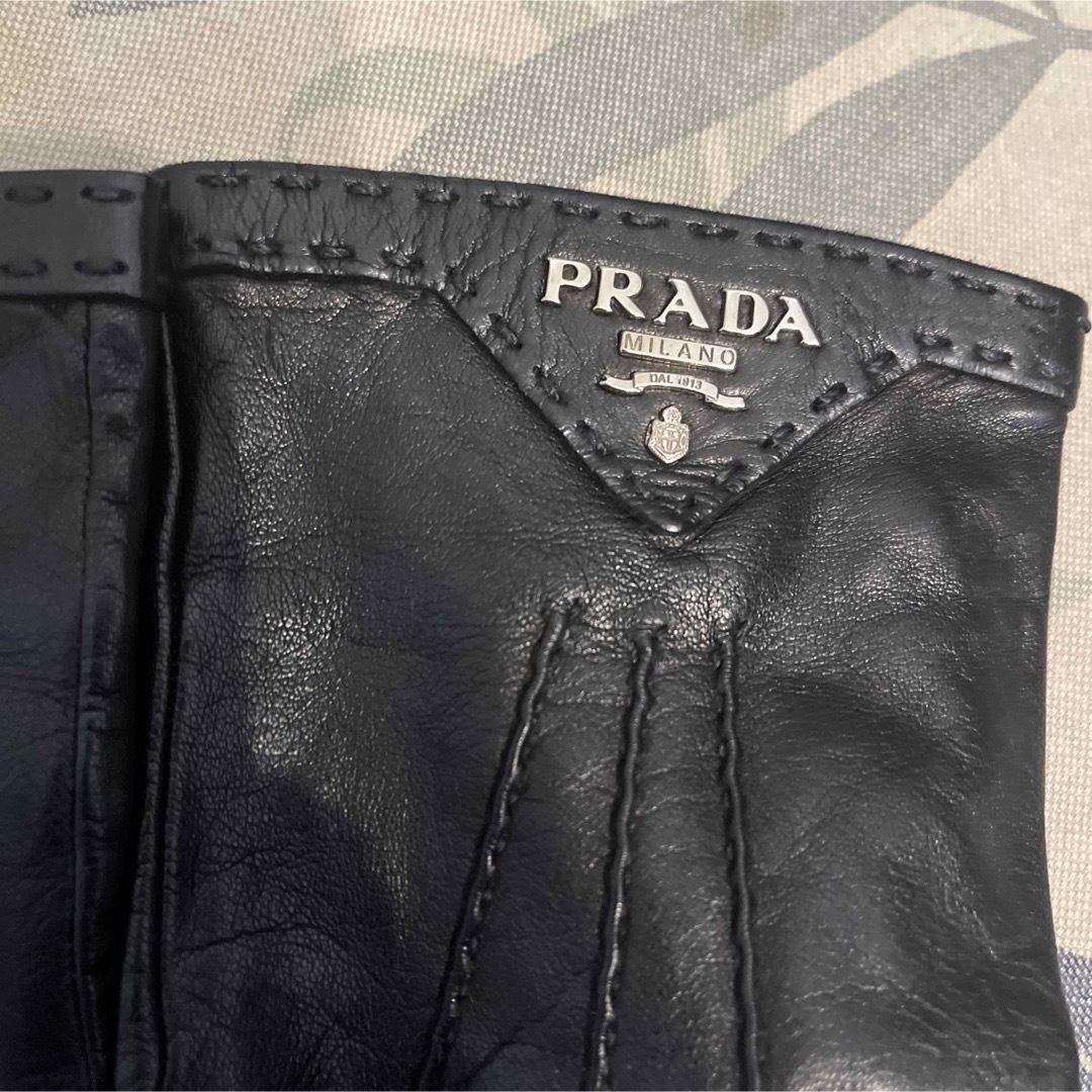 YOKO CHAN - 国内正規品 PRADA レザーグローブ 手袋 ブラック 7ハーフ