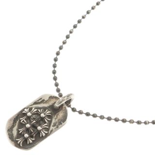 クロムハーツ(Chrome Hearts)のCHROME HEARTS クロムハーツ RAISED CEMETERY レイズド セメタリー クロス ドッグタグ ネックレス シルバー(ネックレス)