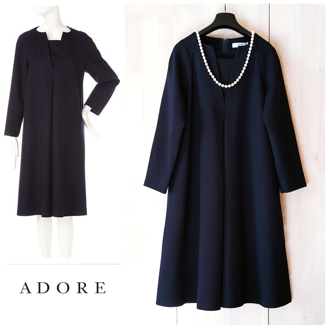 ADORE(アドーア)の◆幻◆ 希少新品　定価5.7万円 ADORE ワンピース　入園式　入学式 レディースのワンピース(ひざ丈ワンピース)の商品写真