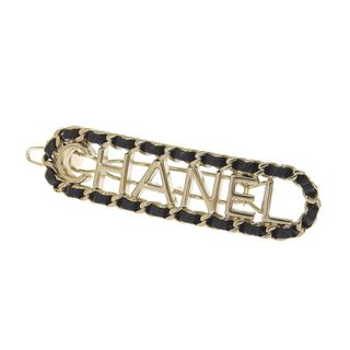 シャネル(CHANEL)のシャネル ロゴ バレッタ GP レザー レディース CHANEL 【中古】 【アパレル・小物】(バレッタ/ヘアクリップ)