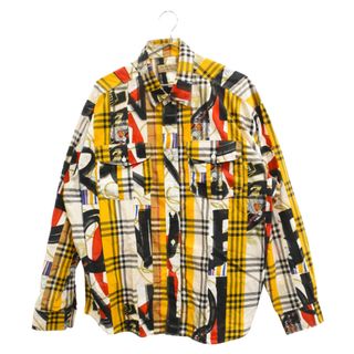 バーバリー(BURBERRY)のBURBERRY バーバリー Chester mix print plaid button down shirt チェスター ミックス プリント チェック柄 ボタンダウン 長袖シャツ 8001278 イエロー(シャツ)