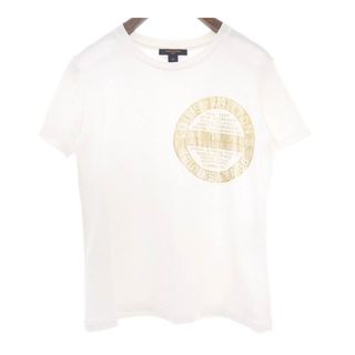 ルイヴィトン(LOUIS VUITTON)のルイヴィトン ロゴ Tシャツ レディース ホワイト ゴールド LOUIS VUITTON 【中古】 【アパレル・小物】(Tシャツ(半袖/袖なし))