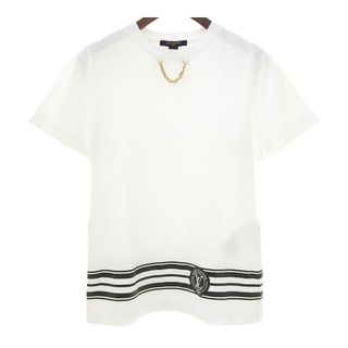 ルイヴィトン(LOUIS VUITTON)のルイヴィトン ロゴ プリント Tシャツ レディース ホワイト LOUIS VUITTON 【中古】 【アパレル・小物】(Tシャツ(半袖/袖なし))