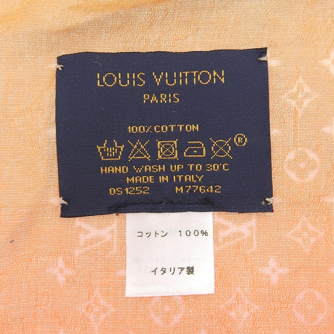 LOUIS VUITTON(ルイヴィトン)のルイヴィトン モノグラム サンライズ ショール M77642 ユニセックス ベージュ レッド LOUIS VUITTON 【中古】 【アパレル・小物】 レディースのファッション小物(マフラー/ショール)の商品写真