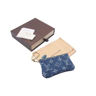 ルイヴィトン(LOUIS VUITTON)の未使用 LOUIS VUITTON ルイヴィトン モノグラム デニム ポシェットクレ コインケース M95343 ブルー 小銭入れ 財布 中古 60124(コインケース/小銭入れ)