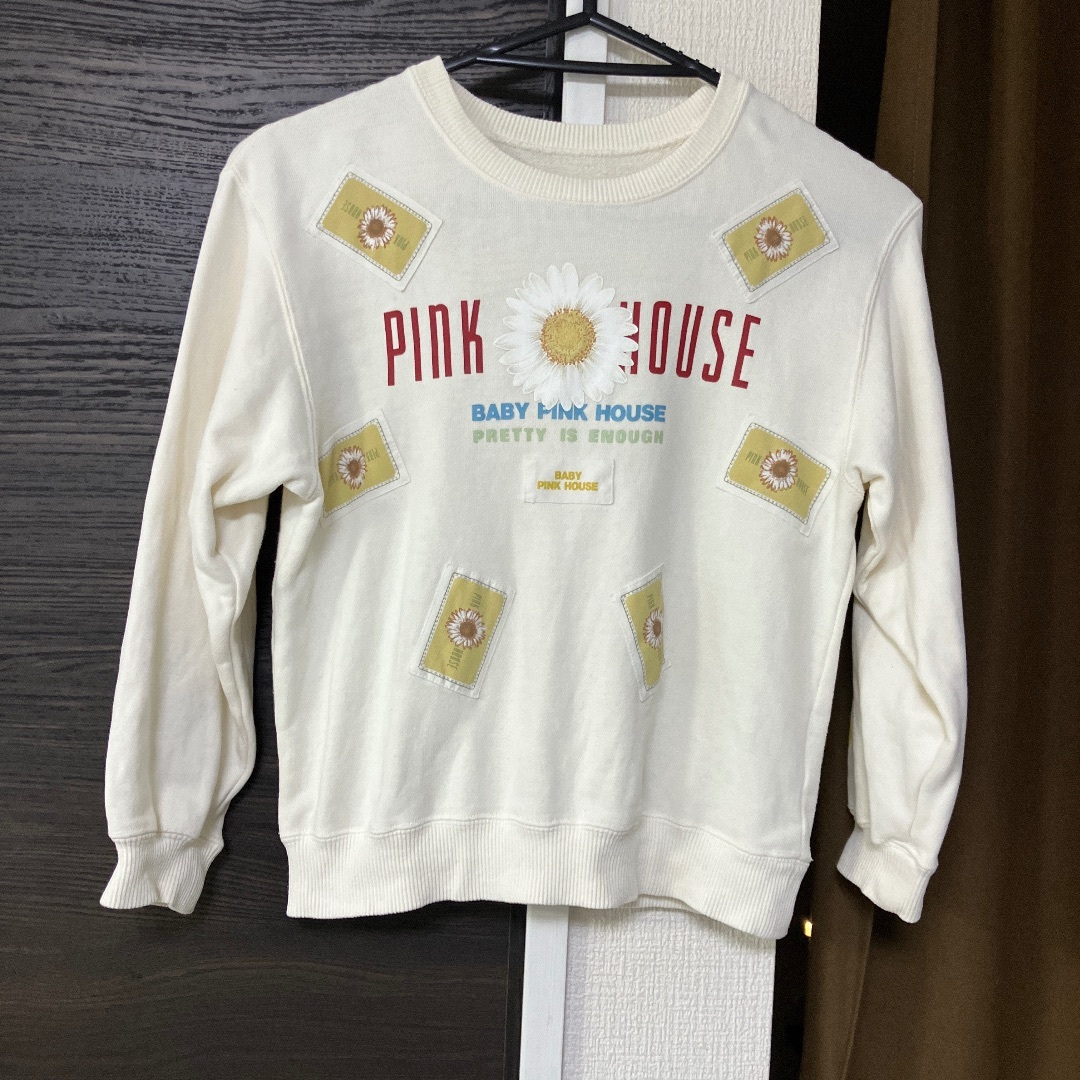 PINK HOUSE(ピンクハウス)のピンクハウスbaby pink house長袖トレーナー洗濯済み中古 キッズ/ベビー/マタニティのキッズ服女の子用(90cm~)(Tシャツ/カットソー)の商品写真