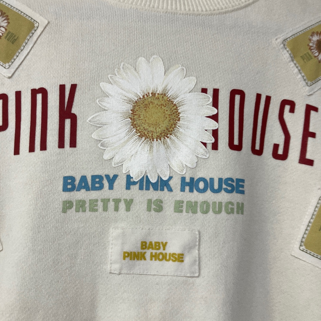 PINK HOUSE(ピンクハウス)のピンクハウスbaby pink house長袖トレーナー洗濯済み中古 キッズ/ベビー/マタニティのキッズ服女の子用(90cm~)(Tシャツ/カットソー)の商品写真