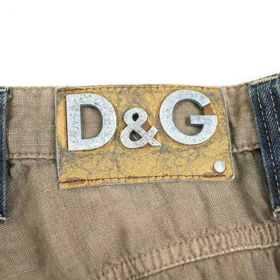 D&G(ディーアンドジー)のD&G ディーアンドジー コットンリネン デニムコンビ ボンテージカーゴパンツ ベージュ系 44 メンズのパンツ(ワークパンツ/カーゴパンツ)の商品写真