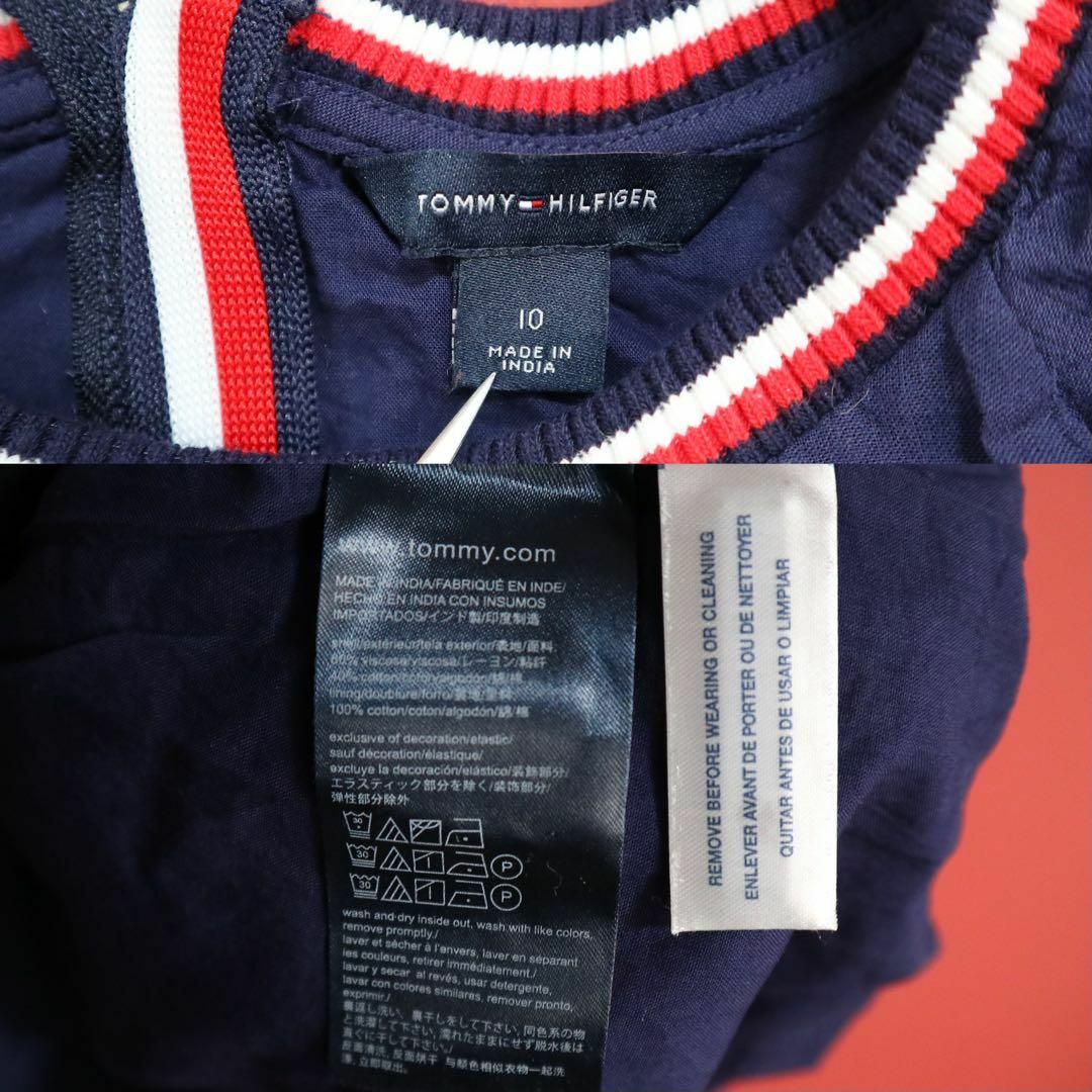 TOMMY HILFIGER(トミーヒルフィガー)の【美品】TOMMY HILFIGER ロゴ刺繍デザイン ノースリーブ ワンピース レディースのワンピース(ひざ丈ワンピース)の商品写真