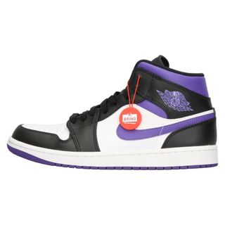 ナイキ(NIKE)のNIKE ナイキ AIR JORDAN1 MID エアジョーダン1 ミッド ミドルカットスニーカーシューズ ブラック/パープル US9 554724-095(スニーカー)