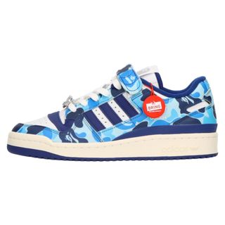 アディダス(adidas)のadidas アディダス ×A BATHING APE FORUM84 BAPE LOW アベイシングエイプ フォーラム ベイプ ローカットスニーカー ブルー/ホワイト US8.5/26.5cm ID4772(スニーカー)