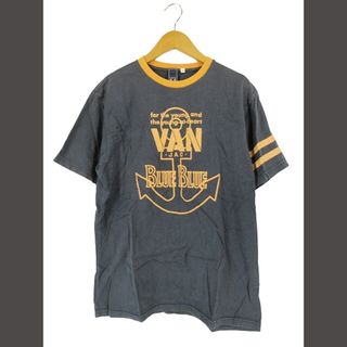 VAN JAC Tシャツ 丸首 半袖 プリント ネイビー オレンジ size3(Tシャツ/カットソー(半袖/袖なし))