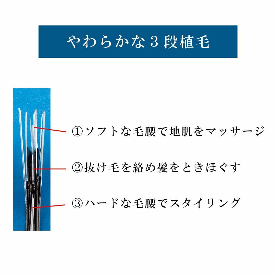 【在庫セール】3段豚毛の少髪用ブラシ ヘア セット スタイリング マッサージ つ コスメ/美容のヘアケア/スタイリング(その他)の商品写真